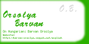 orsolya barvan business card